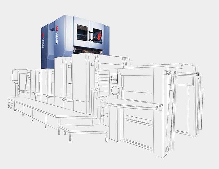 MK 1020CF 冷燙單元
技術(shù)描述：冷燙印技術(shù)
在膠印機(jī)上加裝冷燙單元，完成先燙后印或先印后燙，擺桿跳步能有效節(jié)約電化鋁。